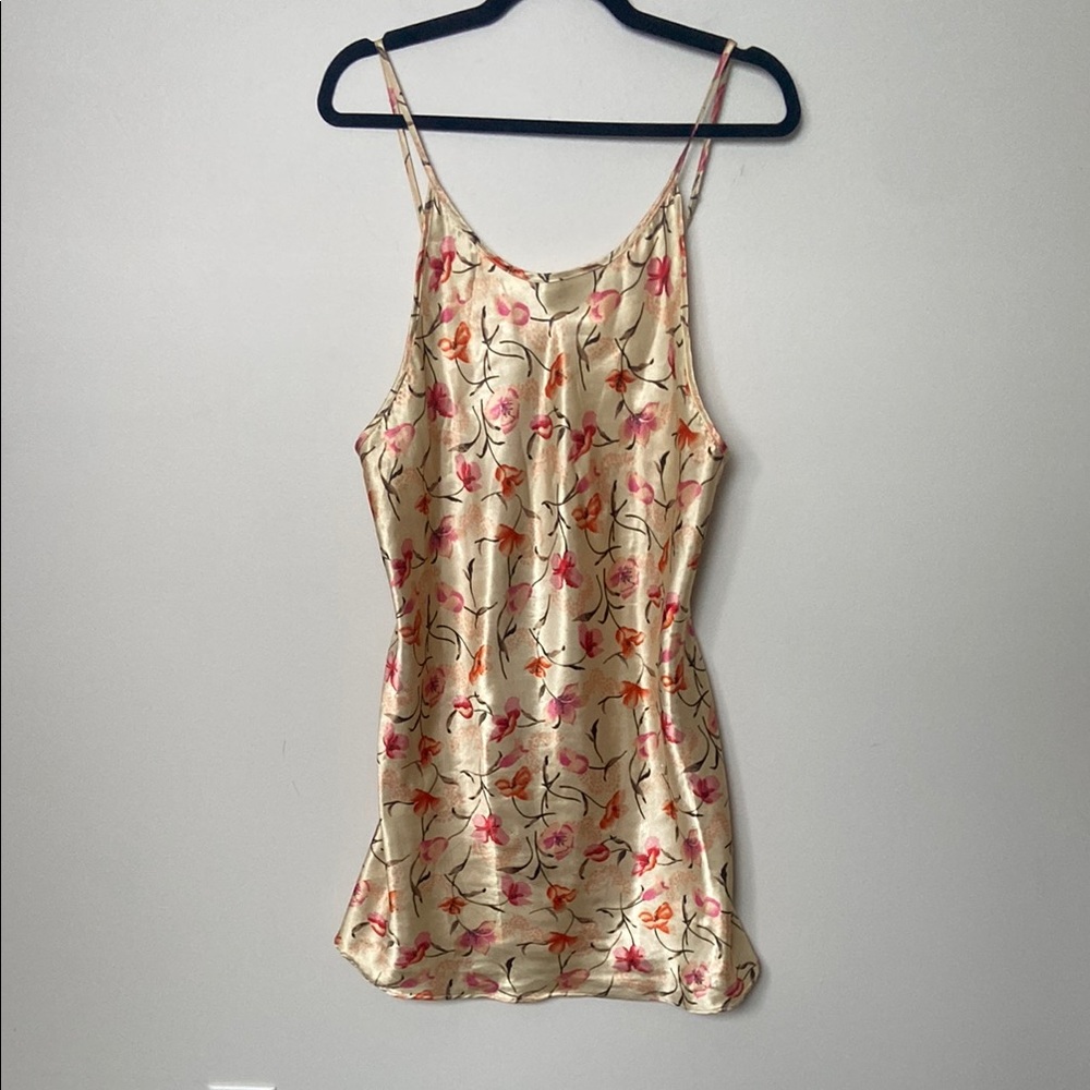 Jolie Floral Satin Slip Dress - Large